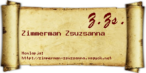 Zimmerman Zsuzsanna névjegykártya