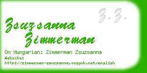 zsuzsanna zimmerman business card
